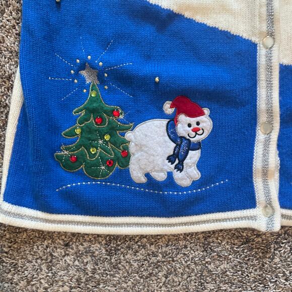 WHITE STAG Ugly Christmas Snowman Knit Vest Size XL 16/18 Festive Holidays Party - Picture 2 of 9